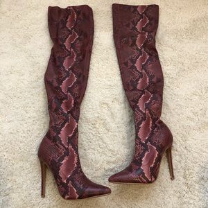 Thigh High Over The Knee Snakeskin Boots 6